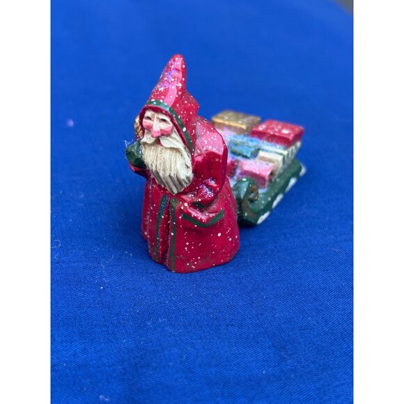 Pam Schifferl Midwest Of Cannon Falls Santa Figurine Pulling Sleigh & Gifts - Picture 1 of 6